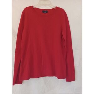 Lands' End Red 100% Cashmere Crewneck Sweater Womens Small 6-8 Pullover